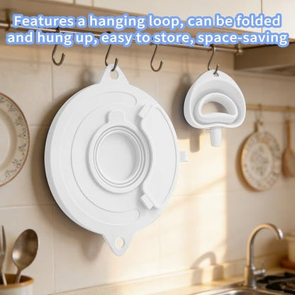 Silicone Bowl Cover with Flour Funnel for Kitchen Aid Mixer, Kitchenaid Bowl Cover for KitchenAid 4.5-5 Qt, Foldable Kitchen Funnel and Silicone Cup,Dishwasher Secure,White - color: White