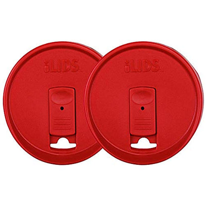 Wide-Mouth Mason Jar Drink Lid - USA Made, BPA-Free, Spill-Resistant for Coffee, Cold Brew & Iced Tea - Fits 3 3/8 in Ball & Kerr Wide Mouth - Pack of 2 - color: Red