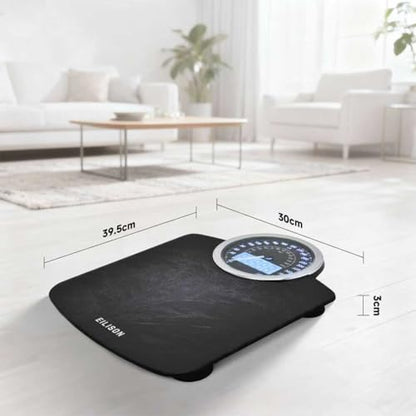 EILISON Highly Advance 2-in-1 Digital & Analog Weighing Scale for Body Weight-400lbs, 4 High Precison GX Sensor Accurate, Thick Tempered Glass, Extra Large Display (New Black) - color: Grey
