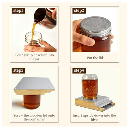 Bee Feeder Wood Entrance Feeder for Beehives, Beekeeping Tool Outside Honey Food Drinking Equipment Sugar Syrup Or Water to Supplies - size: 1 set