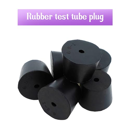 6Pcs Solid Rubber Stopper Bungs with Hole 27mm to 34mm Solid Test Tubes Bungs Stopper for Flask, Plug Holes and Test Tube(Black) - size: 27mm to 34mm