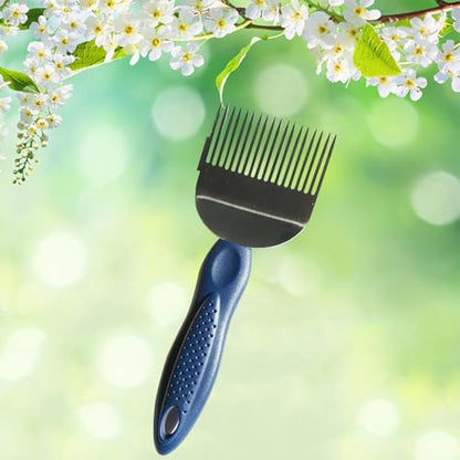 Bee Keeping Stainless Steel Uncapping Fork Needle-Cut Honey Knife Beekeeping Honey Fork Shovel Tool with Plastic Handle-Blue - color: Blue