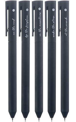 DIVERSEBEE Black Gel Ink Pens, 0.5 mm Gel Pens Fine Point, Bible Pens No Bleed Through with Cute Fine Tip, Bible Study Journaling Supplies, 5 Pack Gel Pen Set - color: Black, size: 1 Count (Pack of 5)