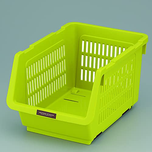 JapanBargain 4671, Japanese Stackable Storage Bin Kitchen Pantry Organizers Food Basket for Fruit Potato Condiments and Spices, Made in Japan - color: Green
