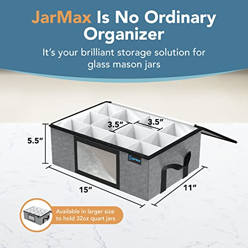 2Pk 16 oz Pint Mason Jar Organizer, Sturdy Pantry Canning Jar Storage Containers, Holds 12 Pint Size Ball Mason Jars, Foldable Canning Organizer, Stackable Home Storage Box w/Lid & Label holder - size: 2 Pack Pint
