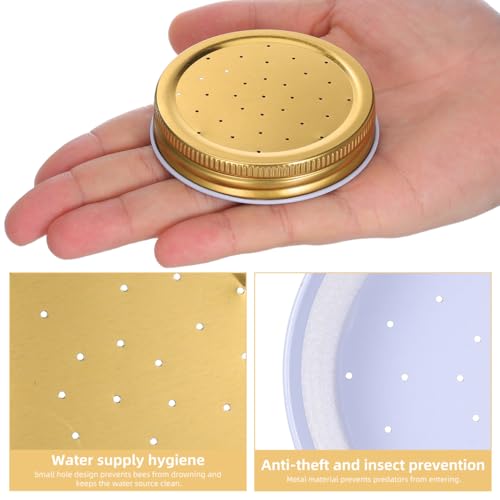 Sewroro Beehive Water Feeder Lid Replacement 8 Pack Bee Entrance Feeder Lids Perforated Water Dispenser Caps for Beekeeping Supplies Hive Hydration Accessory 2.87 X 2.87 X 0.59 in