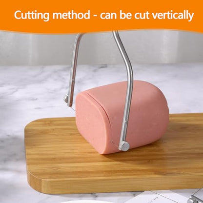 Cheese Slicer & Cheese Cutter Stainless Steel Cheese Slicers with Cutting Wire replacement device & 4 Replacement Wires.for Block Cheese, Butter & Fruit etc.