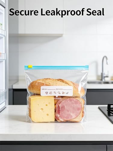 10 Pcs Reusable Bags Dishwasher Safe, Leakproof Food Storage Containers, Reusable Freezer Bags for Sandwich Snack, Lettuce Keeper for Refrigerator, Avocado Saver, Kimchi and Deli Meat Container