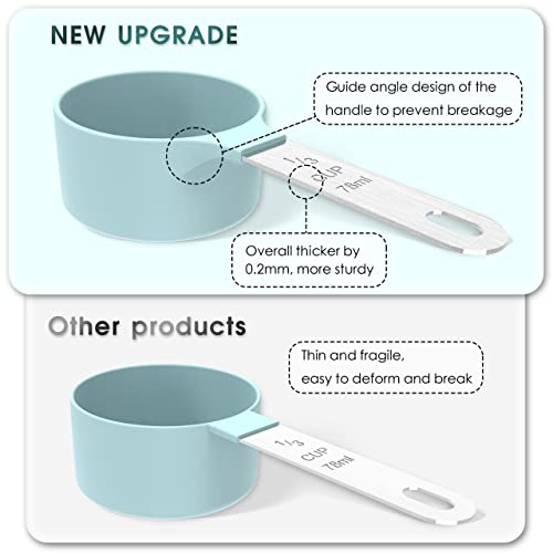 TILUCK Measuring Cups & Spoons Set, Stackable Cups and Spoons, Nesting Measure Cups with Stainless Steel Handle, Kitchen Gadgets for Cooking & Baking (Green) - color: Green