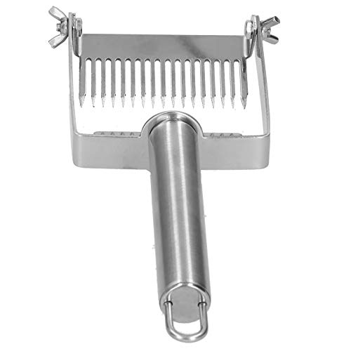 17 Tines Adjustable Honey Uncapping Fork Scraper Beehive Shovel Hand Tool, Stainless Steel Beekeeping Equipment, Practical Design for Saving Labor, Adjustable Depth for Cutting