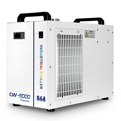 S&A CW-5000 DG Industrial Water Chiller 7L 1.14HP 2.64gpm Water Cooling System for 40W 50W 60W 70W 80W 90W 100W CO2 Laser Engraving & Cutting Machines,Cools 3868 BTU/Hour - size: CW-5000DG (US Amazon)