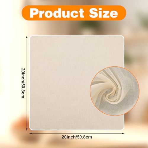 48 Pcs 20x20 Inches Grade 100 Cheese Cloths Unbleached Cotton Muslin Cloth for Straining Reusable Hemmed Cheesecloth for Cooking, Baking, Juicing, Cheese Making, and Coffee Brewing