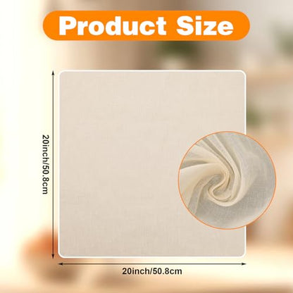 48 Pcs 20x20 Inches Grade 100 Cheese Cloths Unbleached Cotton Muslin Cloth for Straining Reusable Hemmed Cheesecloth for Cooking, Baking, Juicing, Cheese Making, and Coffee Brewing