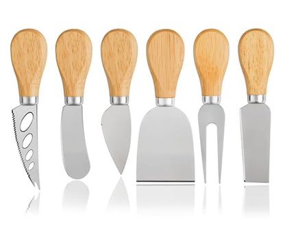 Cheese Knives Set - Cheese Knife, Cheese Spreader, Cheese Fork, Cheese Slicer, Cheese Cutter, Butter Knife – 6PCS Mini Stainless Steel Cheese Knives - Cheese Knife Set for Charcuterie Board - color: Option3