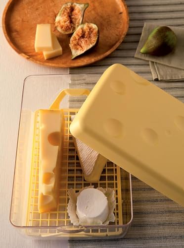 Snips Cheese Saver 3 LT, Cheese Container For Fridge, Cheese Box With Grid 24.5x16.5x10.5 Cm, Yellow Colour, Made In Italy, Bpa Free
