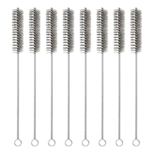 PATIKIL 12" Wire Tube Cleaner, 8Pcs 1" Diameter Stainless Steel Wire Tube Cleaner Pipe Cleaning Supplies for Auto Parts, Bottles, Tubes, Silver Tone - size: 1"