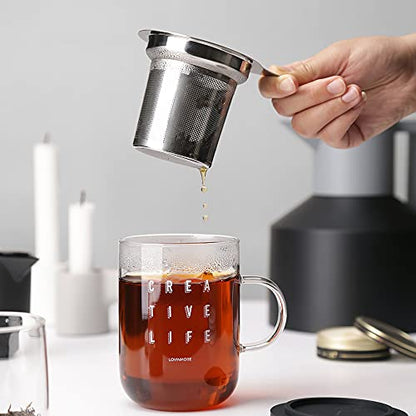 Extra Fine Mesh Tea Infuser Stainless Steel Tea Strainer for Loose Leaf Tea and Coffee, Tea Steeper with Large Capacity and Easy to Clean, Single Handle for Hanging on Teapots, Mugs, Cups - color: Silver-B