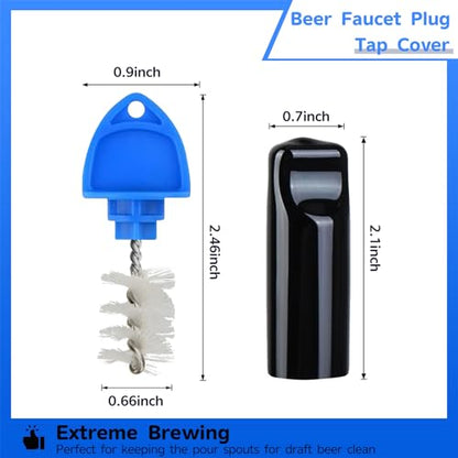 Beer Tap Plug Brush 18 Pack for Draft Beer Faucet Cap Plugs Cleaning Keg Tap Rubber Stopper Plug Cover Beer Keg Tap Plugs - style: 16pcs Faucet Plug+2pcs Tap Cover