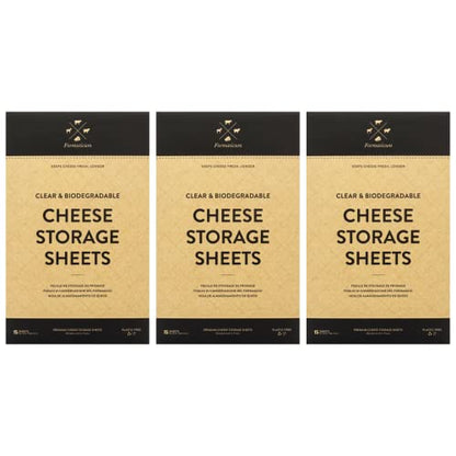 Formaticum Cheese Storage Sheets - Cheese Saver from France- Professional Earth Friendly Transparent Cheese Wrap - Cheese Sheet Savers of wood-based cellulose fibers - Clear 45 Sheets with 9" x 12" - size: 45 Sheets (3 Boxes)
