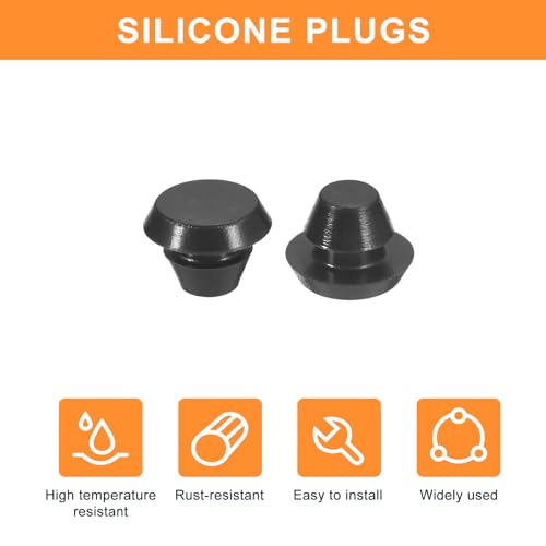 uxcell 25Pcs Silicone Plugs, Rubber Round Snap in Locking Hole Plugs for 5-5.5mm Hole, Hole Stoppers Waterproof Hole Plug for Metal Tube, Furniture End Caps Inserts, Black - size: 5-5.5mm