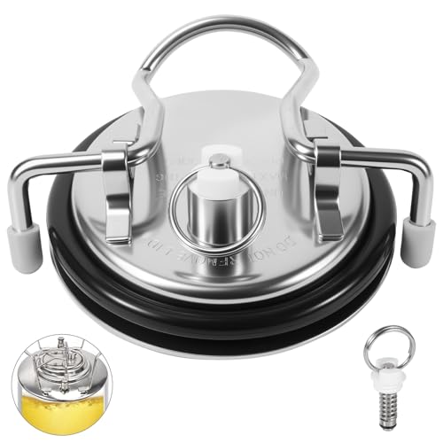 Stainless Steel Corny Keg Carbonation Lid Leak-proof Carbonation Keg Lid for Corny Cornelius Keg Keg Accessories Replacement Parts with Extra Air Valve & Keg Post O-ring Home Brewing Equipment