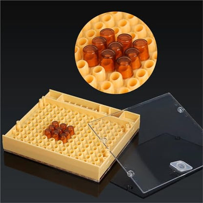 Bee Rearing Kit 1Set Apiculture Kit Queen Bee Rearing Plastic Graft Larva Pen Hair Roller Cage Cell Protection Beekeeping Tool Supplies for Beginners and Bee Keeper(Kit 1) - color: Kit 1