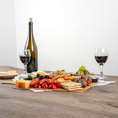 Restaurantware Cater Tek 15.8 x 9.8 Inch Charcuterie Boards 10 Faux Wood Cheese Boards - WIth Handle Stackable Paper Cardboard Charcuterie Boards Disposable For Serving At Catered Events - color: Natural, size: 15 3/4"