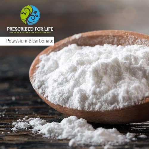 Prescribed for Life Potassium Bicarbonate Powder, Pure USP & Food Grade Potassium Bicarbonate for Plants, Winemaking, & Baking, Crystalline Powder, 39% K (1lb)