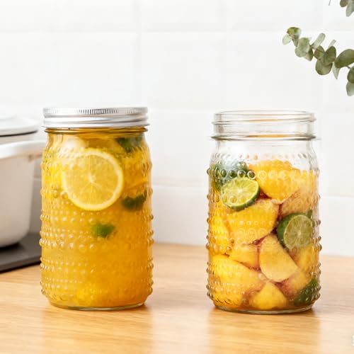 Wide Mouth Mason Jars 32 oz, 4 Pack Glass Canning Jars with Airtight Lids & Bands, Large Leak Proof Storage Containers for Canning, Pickling, Fermenting, Crafts & Pantry Organization