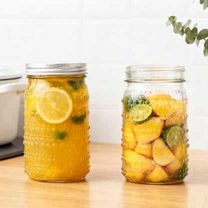 Wide Mouth Mason Jars 32 oz, 4 Pack Glass Canning Jars with Airtight Lids & Bands, Large Leak Proof Storage Containers for Canning, Pickling, Fermenting, Crafts & Pantry Organization