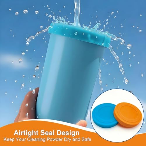4 Pack Silicone Powder Cleanser Lids, Compatible with Bar Keepers Friend, Comet, Ajax Powder Cleanser 12oz & 21oz, Silicone Cover for Cleaning Powder Moisture Resistance, Reusable Silicone Lid