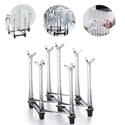 Marbrasse Retractable Cup Drying Rack, Drinking Glass and Sports Bottle Drainer Stand, Plastic Bag Dryer with Non-Slip Bottom for Kitchen Countertop, 2p - color: 2p