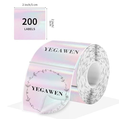 2" x 2" Square Transparent Thermal Labels Stickers, Clear Thermal Labels, Transparent Holographic Pink Direct Thermals Label, Perforation Line Design- 200 Sheets - color: Transparent Pink, size: 2 X 2