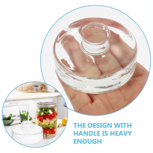 2Pcs Heavy Glass Fermentation Weights for Wide Mouth Mason Jars Fermenting Lids for Sauerkraut Kimchi and Pickling Glass Weights for Fermentation and Canning