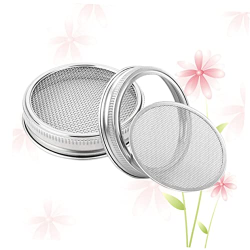 2pcs Stainless Steel Sprouting Jar Lids Wide Mouth Mason Jar Lids Straw for Sprouting Cans