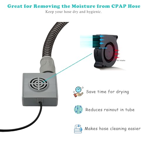 CPAP Hose Dryer for Universal 22mm Tubing, CPAP Tube Cleaner Blower Fan for Resmed Airsense 11 10 Tubes, Easy to Use and Make Hoses Drying Quick, CPAP BIPAP Cleaning Kits Supplies - color: Grey
