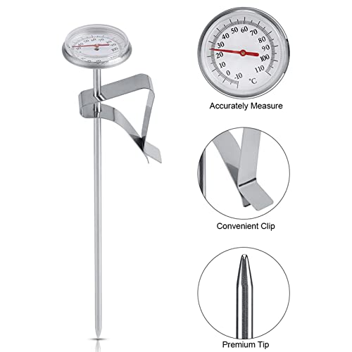 Stainless Steel Milk for Machines – Easy-to-, Temperature Control Tool Compatible with Home & Cafe Coffee Frothing