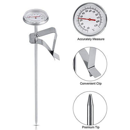 Stainless Steel Milk for Machines – Easy-to-, Temperature Control Tool Compatible with Home & Cafe Coffee Frothing