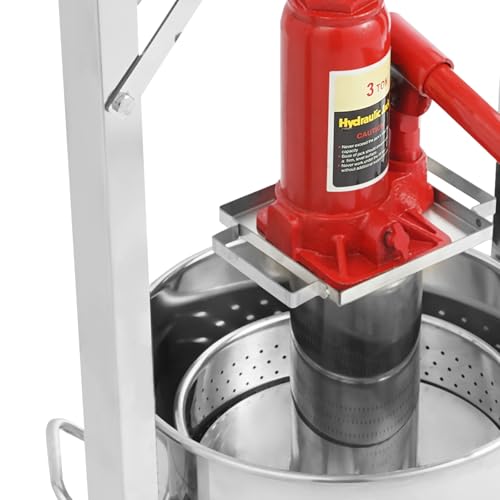 Fruit Wine Press 3.2 Gallon Hydropress Cider Grape Press Crusher Grinder Apple Juice Maker With Hydraulic Jack, Food Grade Stainless Steel - color: with Jack