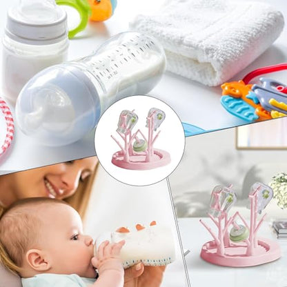 Baby Bottle Drying Rack - Countertop Baby Bottle Drying Rack | Detachable Baby Bottle Holder Storage | Tree-Shaped Bottle Dryer Rack | Space-Saving Bottle Holder for Baby Bottle, Pink - color: Pink