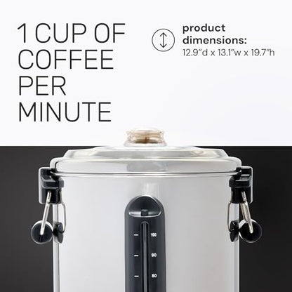 Homecraft 100-Cup Coffee Urn and Hot Beverage Dispenser with Dripless Faucet, Quick-Brewing, Stainless Steel - style: 100 Cup