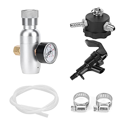 Fdit Portable Beer Dispenser Tap Kit with CO2 Mini Regulator for 64oz 128oz Growlers Stainless Steel Brewing Equipment Homebrew Kegging Accessories