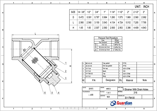 3/4" Y Strainer Stainless Steel 316 800 PSI WOG 20 Mesh - size: 3/4