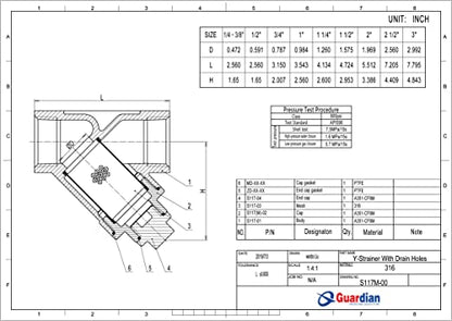 3/4" Y Strainer Stainless Steel 316 800 PSI WOG 20 Mesh - size: 3/4