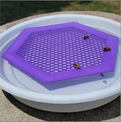 4pcs Anti-Drowning Bee Waterer Hexagonal Acrylic Tray with Lure Cups for Beehive Hydration | Purple - color: Purple