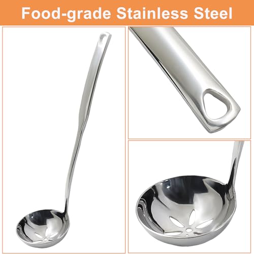 1Pcs 11.8 Inch Stainless Steel Soup Ladle, Stainless Steel Heavy Ladle with Pour Spout for Cooking/Serving Canning(Style-3) - size: Style-3
