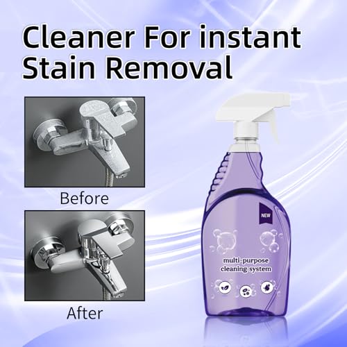 Oven Cleaner Spray with 18 Concentrated Tablets - Powerful Degreaser for Stovetop, Grill, Kitchen Grease, Bathroom, Multi-Surface Cleaning, Safe & No Harsh Fumes (Upgraded Formula)