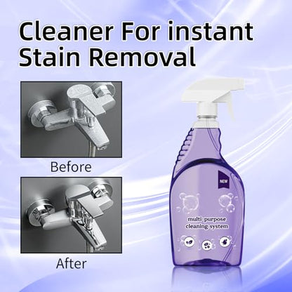 Oven Cleaner Spray with 18 Concentrated Tablets - Powerful Degreaser for Stovetop, Grill, Kitchen Grease, Bathroom, Multi-Surface Cleaning, Safe & No Harsh Fumes (Upgraded Formula)
