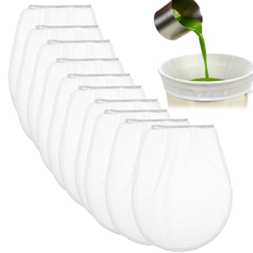 10 Pcs Paint Strainer Bags, 1 Gallon Paint Filter Strainer, Elasticity Opening Strainers Bags Disposable for Paints Bucket & Hydroponics