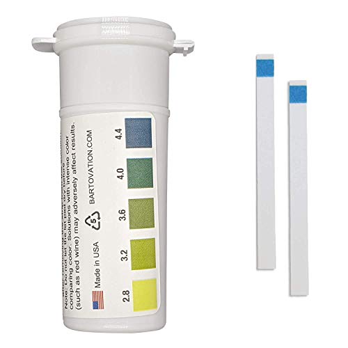 Bartovation 2.8 to 4.4 pH Test Strips, 100-Pack | Acidity Test Strips for White Wine Making, Homebrew, salsa, kefir, fermentation, made in USA